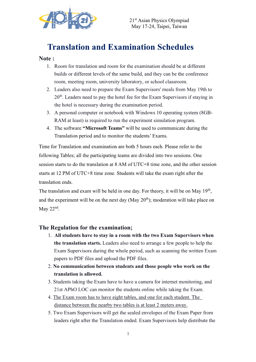 Translation and Examination Schedule.Pdf