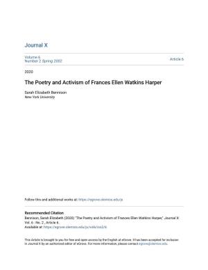 The Poetry and Activism of Frances Ellen Watkins Harper