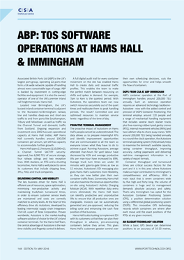 Abp: Tos Software Operations at Hams Hall & Immingham