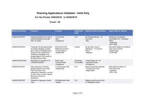 Planning Applications Validated - Valid Only for the Period:-30/04/2018 to 04/05/2018