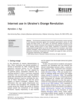 Internet Use in Ukraine's Orange Revolution