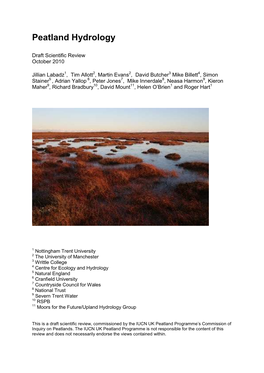 Peatland Hydrology