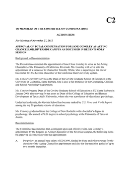 ACTION ITEM for Meeting of November 27, 2012 APPROVAL OF