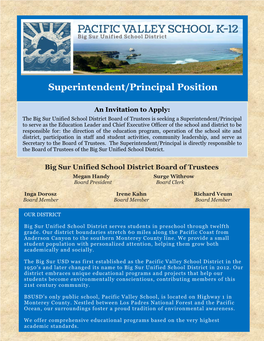 Superintendent/Principal Position