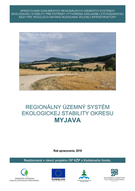 Regionálny Územný Systém Ekologickej Stability Okresu Myjava