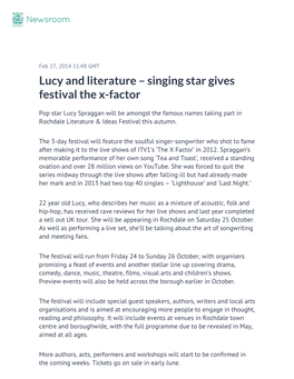 Lucy and Literature – Singing Star Gives Festival the X-Factor