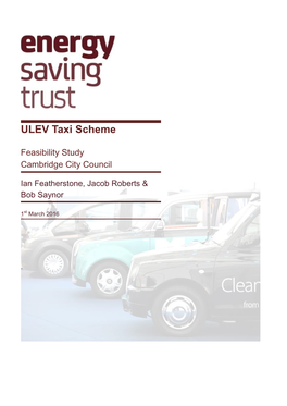 Cambridge City Council EST Taxi Feasibility Study , Item 16/20/Env