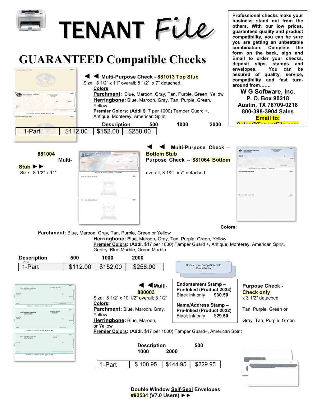 TENANT File GUARANTEED Compatible Checks