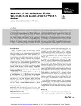 Awareness of the Link Between Alcohol Consumption and Cancer Across the World: a Review
