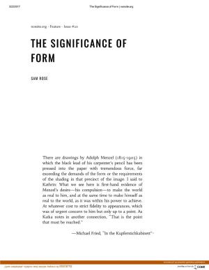 The Significance of Form | Nonsite.Org