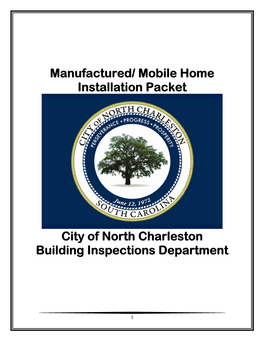 Manufactured/ Mobile Home Installation Packet City of North