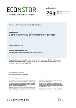 Global Factors and Emerging Market Spreads