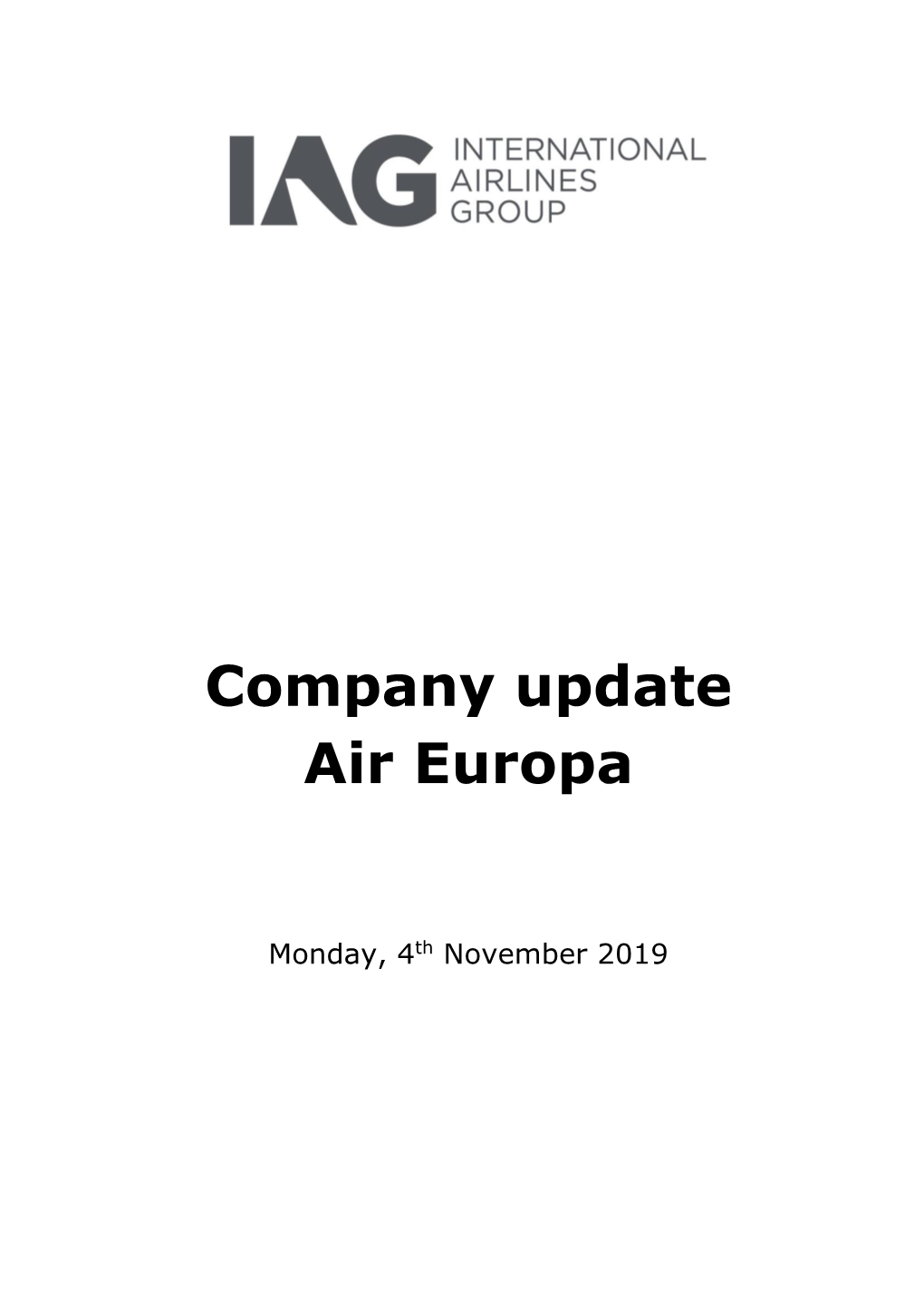 Company Update Air Europa