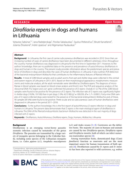 Dirofilaria Repens in Dogs and Humans in Lithuania