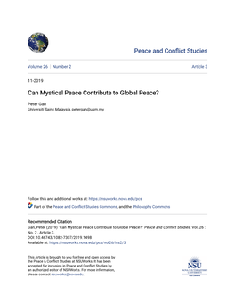 Can Mystical Peace Contribute to Global Peace?
