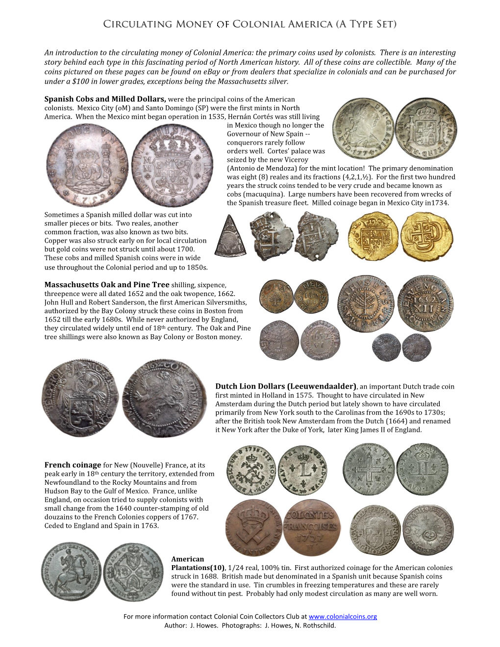Circulating Money of Colonial America: the Primary Coins Used by Colonists