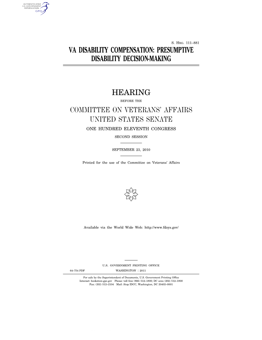 Presumptive Disability Decision-Making Hearing