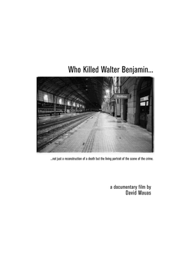 Who Killed Walter Benjamin