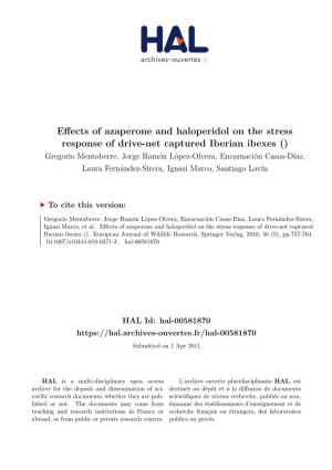 Effects of Azaperone and Haloperidol on the Stress
