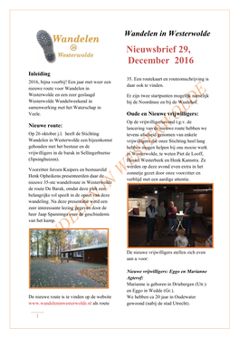 Nieuwsbrief 29, December 2016