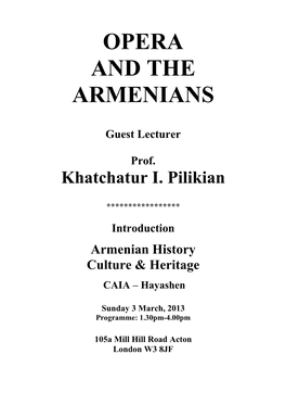 Opera and the Armenians