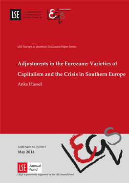 Adjustments in the Eurozone: Varieties of Capitalism and The