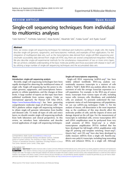 Single-Cell Sequencing Techniques from Individual to Multiomics Analyses