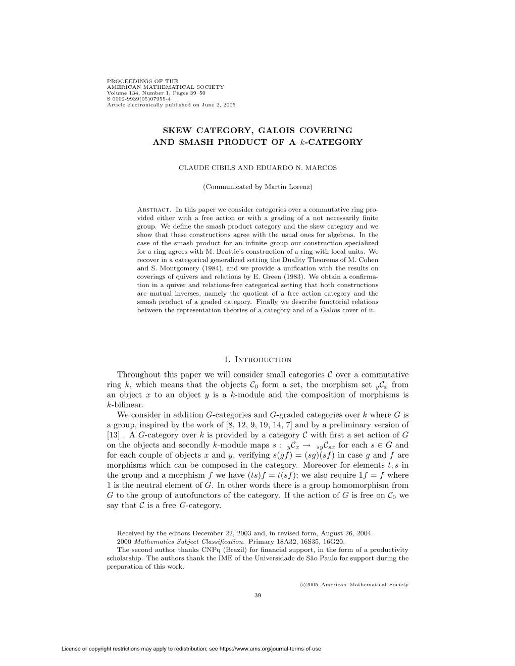 SKEW CATEGORY, GALOIS COVERING and SMASH PRODUCT of a K-CATEGORY