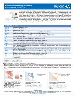 Profil Humanitaire Départemental Haïti – Nord-Est (Décembre 2014)