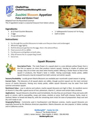 Zucchini Appetizer Blossom