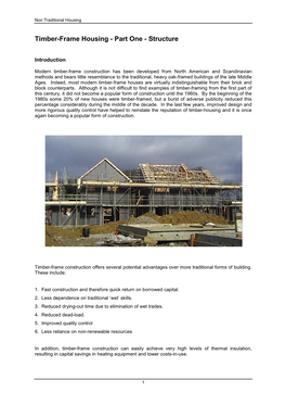 Timber-Frame Housing - Part One - Structure