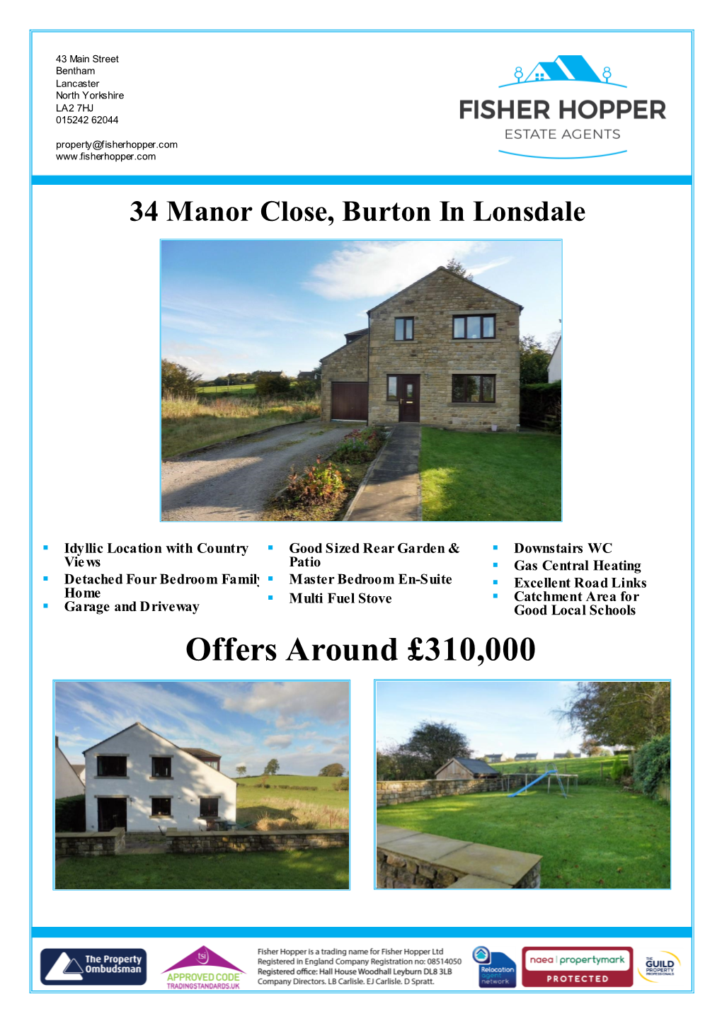 34 Manor Close, Burton in Lonsdale Offers Around £310000