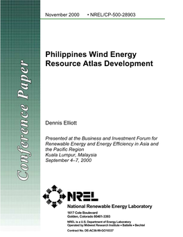 Philippines Wind Energy Resource Atlas Development