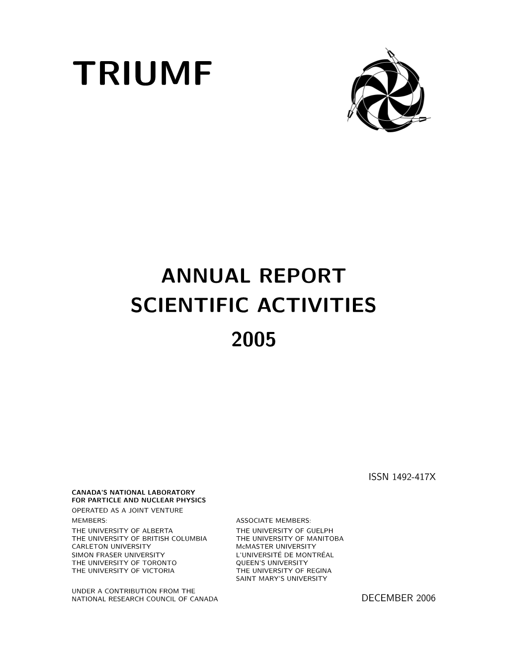 Annual Report Scientific Activities 2005