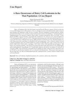 Hairy Cell Leukemia in the Thai Population: a Case Report