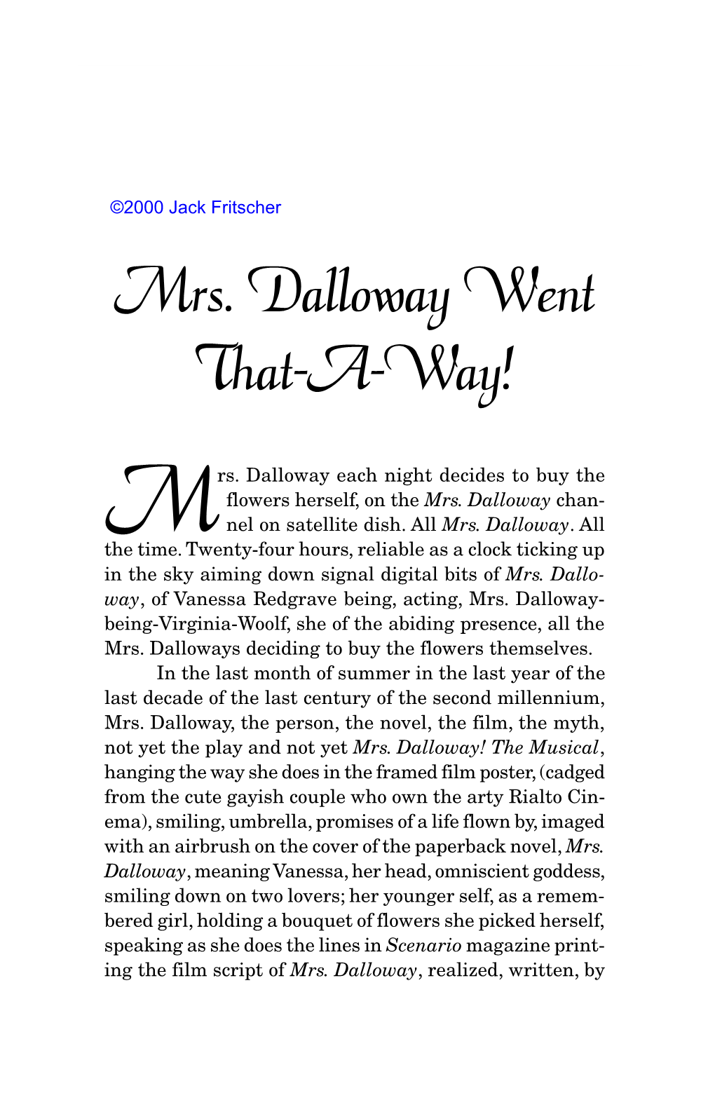 Mrs. Dalloway Went That-A-Way 193