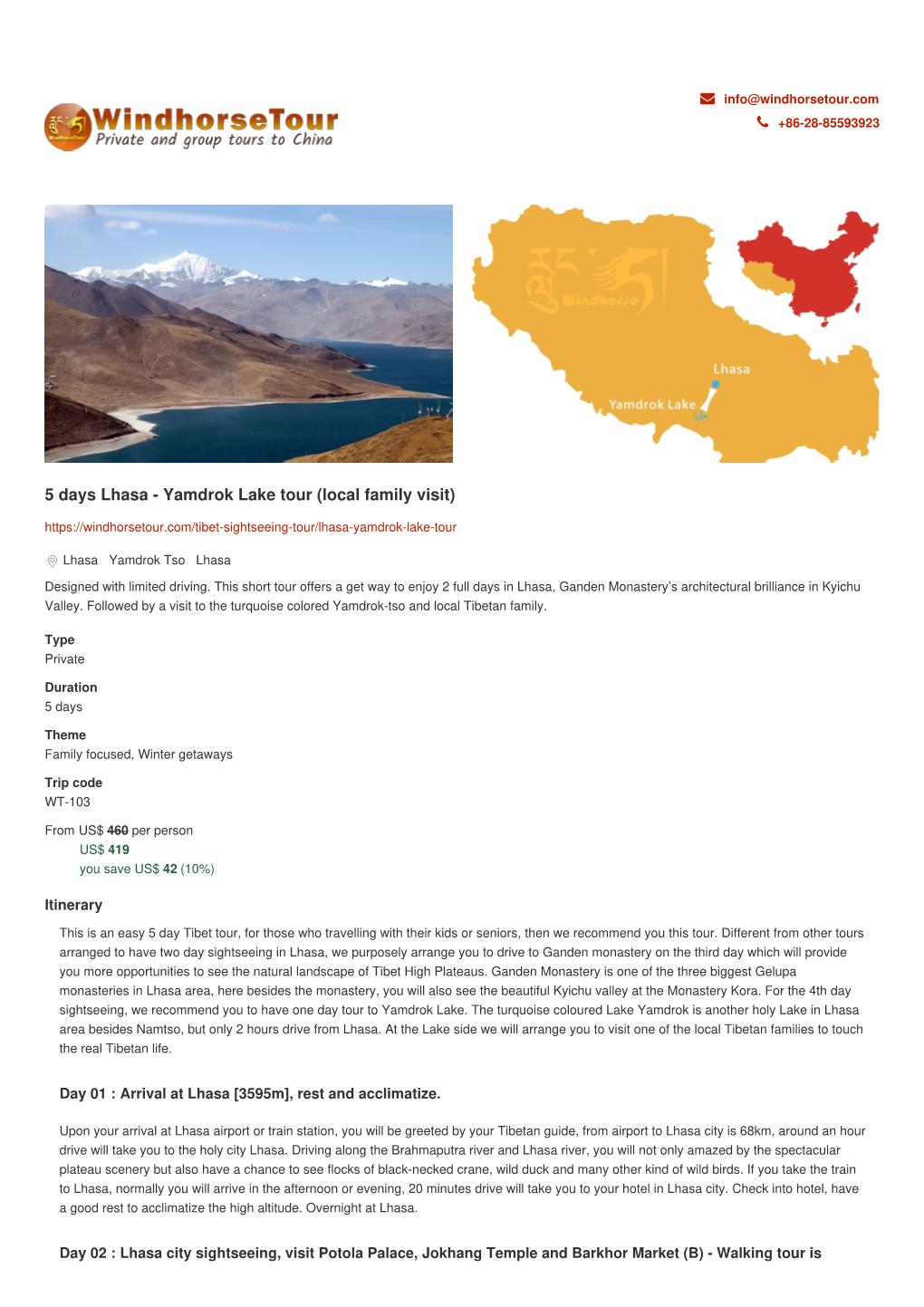 5 Days Lhasa - Yamdrok Lake Tour (Local Family Visit)