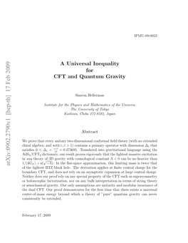 A Universal Inequality for CFT and Quantum Gravity