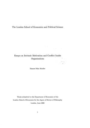 The London School of Economics and Political Science Essays On