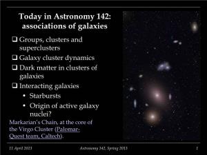 Today in Astronomy 142: Associations of Galaxies