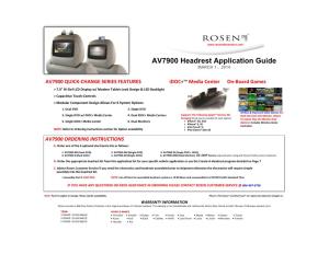 AV7900 Headrest Application Guide MARCH 1 , 2014