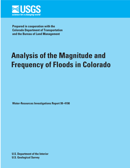Analysis of the Magnitude and Frequency of Floods in Colorado