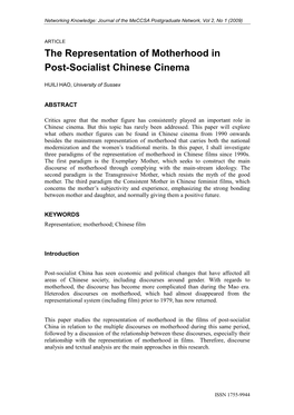 The Representation of Motherhood in Post-Socialist Chinese Cinema