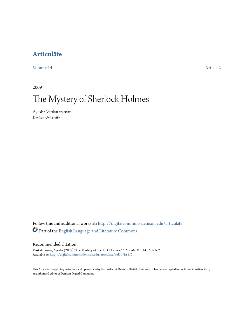 The Mystery of Sherlock Holmes