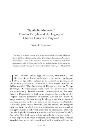 “Symbolic Mutation”: Thomas Carlyle and the Legacy of Charles Darwin in England