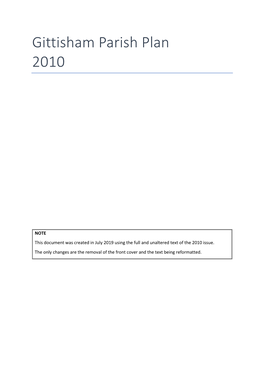 Gittisham Parish Plan 2010