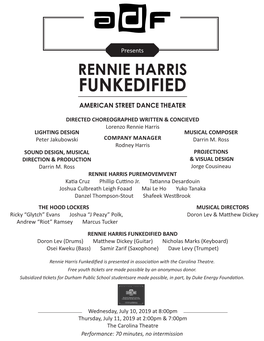 Rennie Harris Funkedified American Street Dance Theater