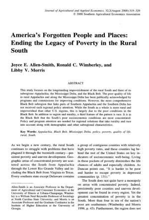 Ending the Legacy of Poverty in the Rural South
