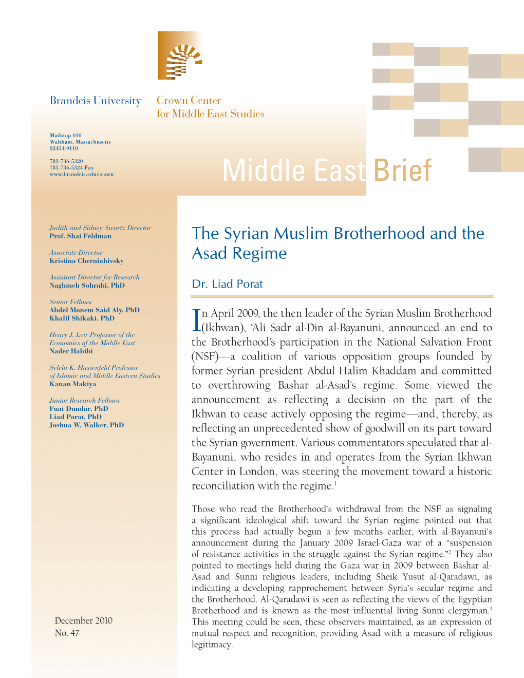 READ Middle East Brief 47