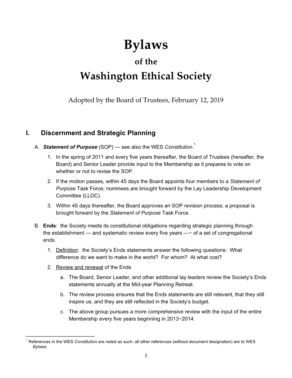 WES Bylaws (Updated Feb 2019)